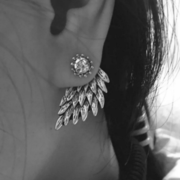 Women's earrings vintage appearance with cz - Picture 4 of 5